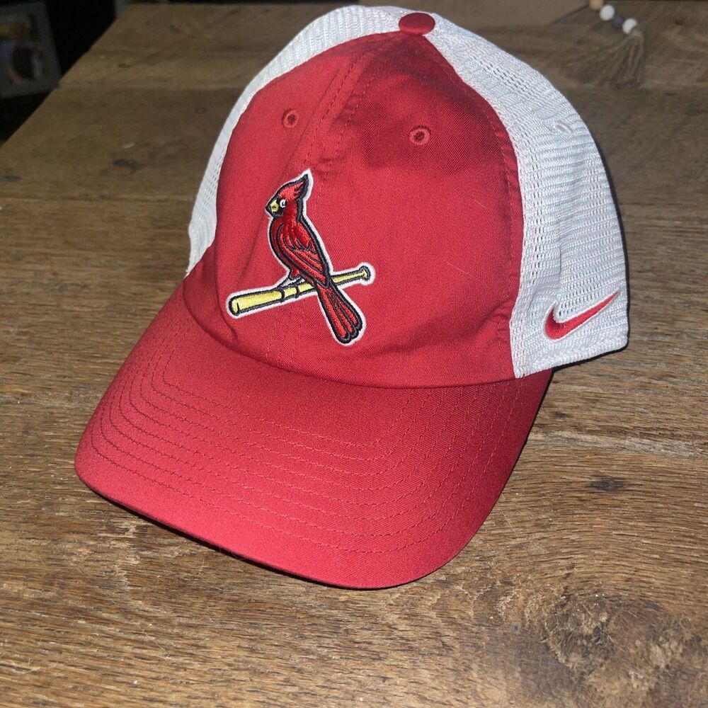 St Louis Cardinals Hat Cap Strap Back Red & White MLB Baseball Trucker Nike Mens